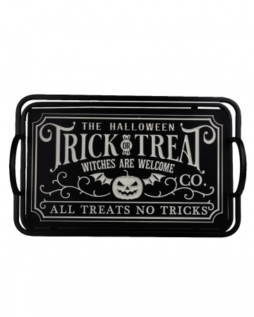 Vintage Halloween Wooden Tray "Trick Or Treat 