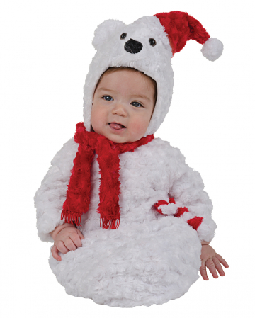 Polar bear plush baby costume 