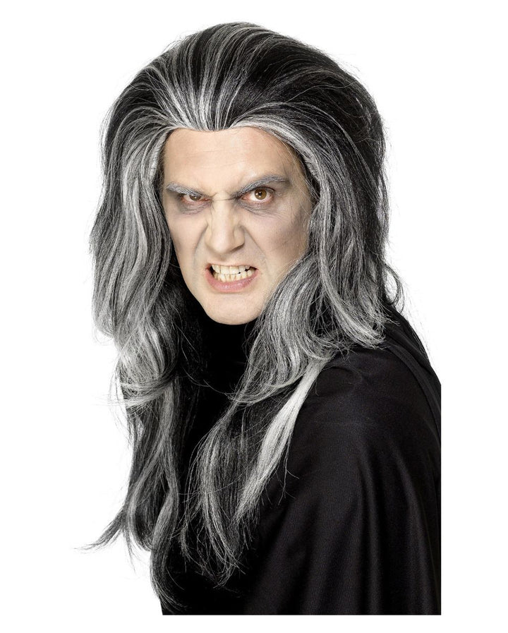 Halloween Vampir Gräfin Perücke Damen – Schwarz/grau, Einheitsgröße, Aus 100% Polypropylen