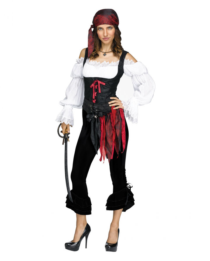 Pirate Costume Pants Black S/M for Halloween