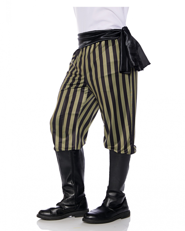 Pirate costume pants blackgreen striped purchase