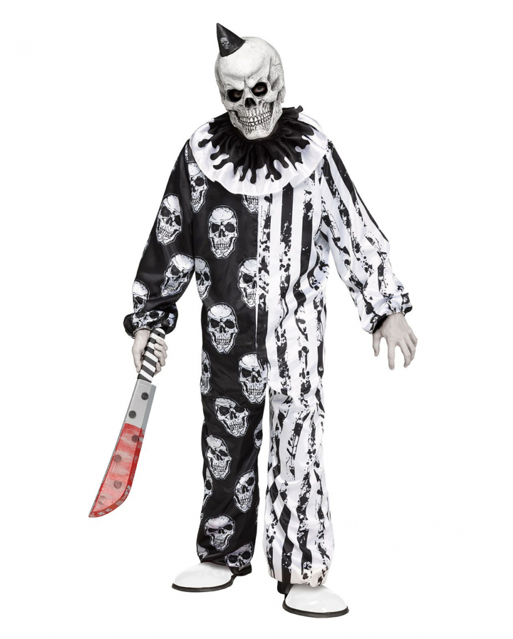 Skeleton Horror Clown Kids Costume With Mask for Halloween Horror