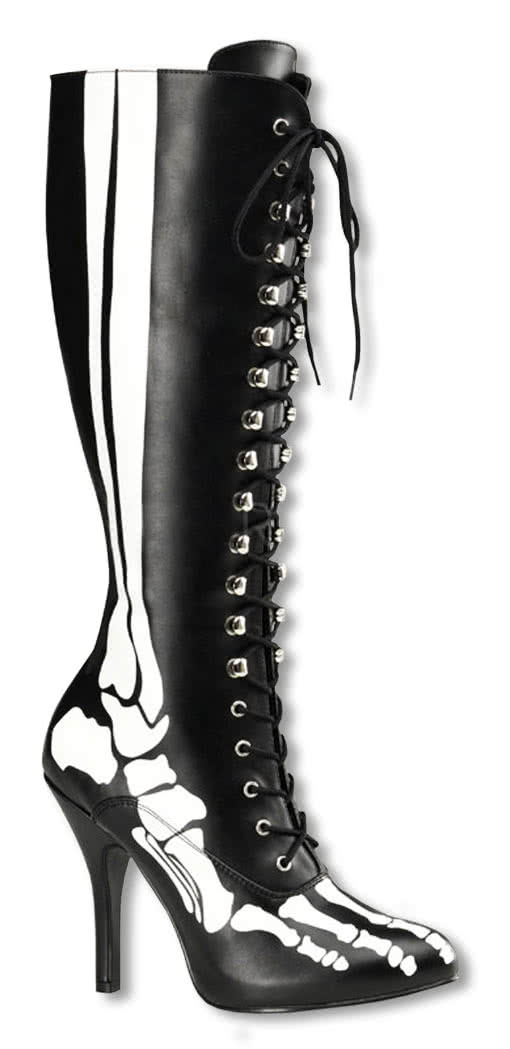 Skeleton boots with laces Skeleton boots leather boots skeleton print ...