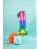 Folienballon Zahl 1 Regenbogen 