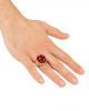 Golden Vampire Ring With Ruby Red Stone 