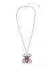 Gothic Halskette mit lila Strass Spinne 