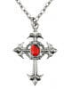Gothic Necklace With Celtic Cross Pendant Red 