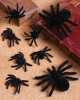 Hairy Spiders Black 8 Pcs 
