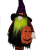 Glowing Halloween Gnome Edge Stool With Pumpkin 75cm 