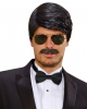 Playboy Mens Wig With Mustache Black 