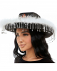 Black Cowboy Hat With Feathers & Gemstones 