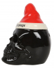 Black Skull With Santa Hat Tea Light Holder 