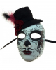 Sugar Skull Mask With Mini Top Hat 