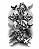 Temporäres Kreuz Rosenkranz Tattoo zum Aufkleben 