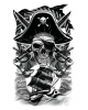 Temporäres Piraten Tattoo zum Aufkleben 