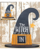 The Witch Is IN/OUT Witch Hat Decorative Sign 30cm 