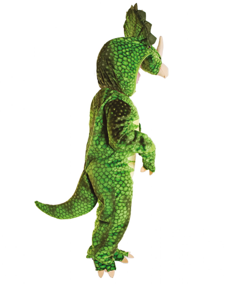 Grünes Triceratops Dinosaurier Faschingskostüm für Kleinkinder & Babys - Bild 4 von 6