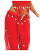 Oriental Belly Dance Costume In Red With Coins 