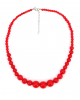Red plastic pearl necklace 