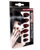 Black Fingernails With Blood Splatter 12 Pcs. 