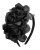 Black Glitter Roses Headband 
