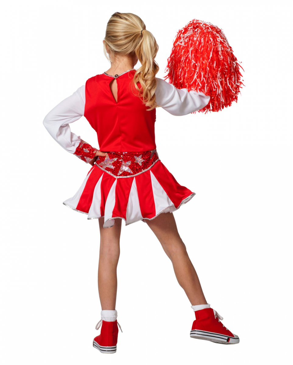 Rotes Cheerleader Kinder Kostüm für Karneval & Garde Tanzgruppen - Bild 6 von 6
