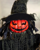 Pumpkin Scarecrow With Witch Hat Hanging Figure 59cm 