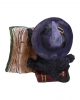 Black Witch Cat With Green Spell Book 8,2cm 