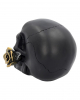 Black Skull With Golden Rose 15cm 