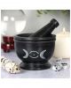 Black Triple Moon Mortar & Pestle 