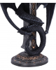 Dark Gothic Dragon Candlestick 24.5cm 