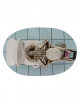 Skeleton On The Toilet Bowl 
