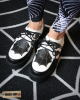 Spiderweb Black And White Creepers Shoes 
