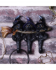 3 Hexen-Kätzchen als Schlüsselbrett 