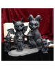 Okkulte Katzenfigur mit Ziegenhörner 