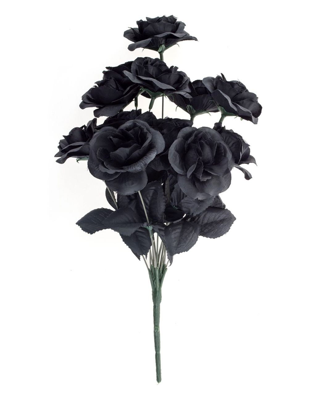 12 Black Roses As A Bouquet For Halloween Horror Shop Com
