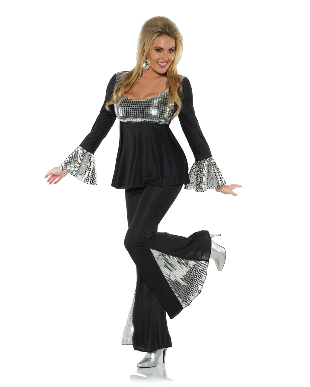 70s Disco Ball Ladies Costume With Bell Bottoms ➤