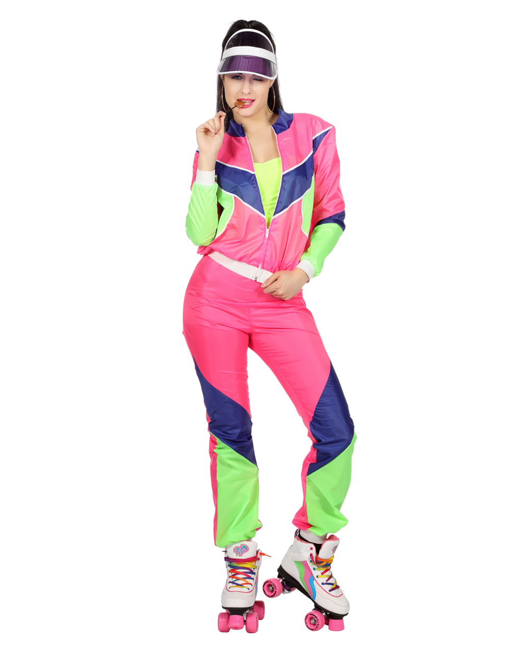 Womens Totally Awesome 80s Track Suit Costume 