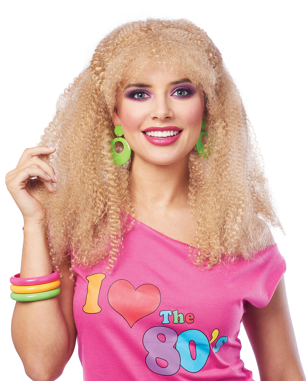 80s Crimped Wig Blond Bad Taste Costume Accessories Horror
