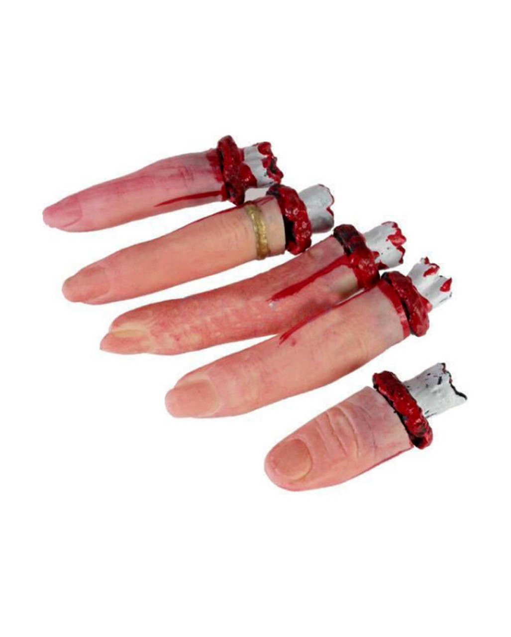 5 Abgehackte Finger Halloween Deko blutig Fingerspitzen Blutfinger Halloweendeko 