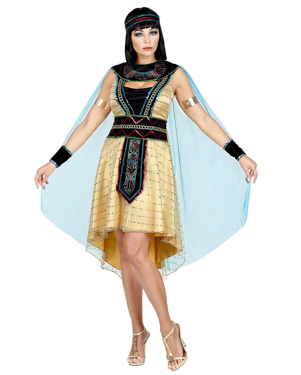 Ägypterin Kostüm Mädchen Pharaonin Faschingskostüm Königin Cleopatra Outfit 158 