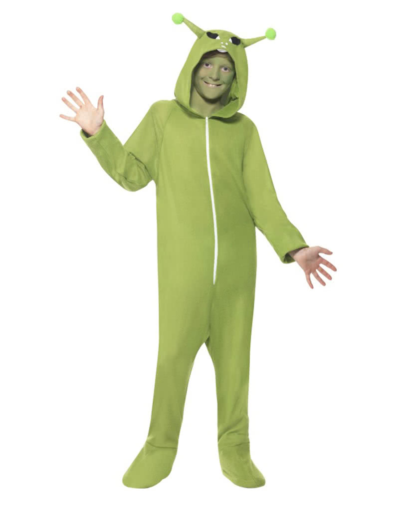Alien Child Costume Green Alien Overall With Hood Horror Shop Com