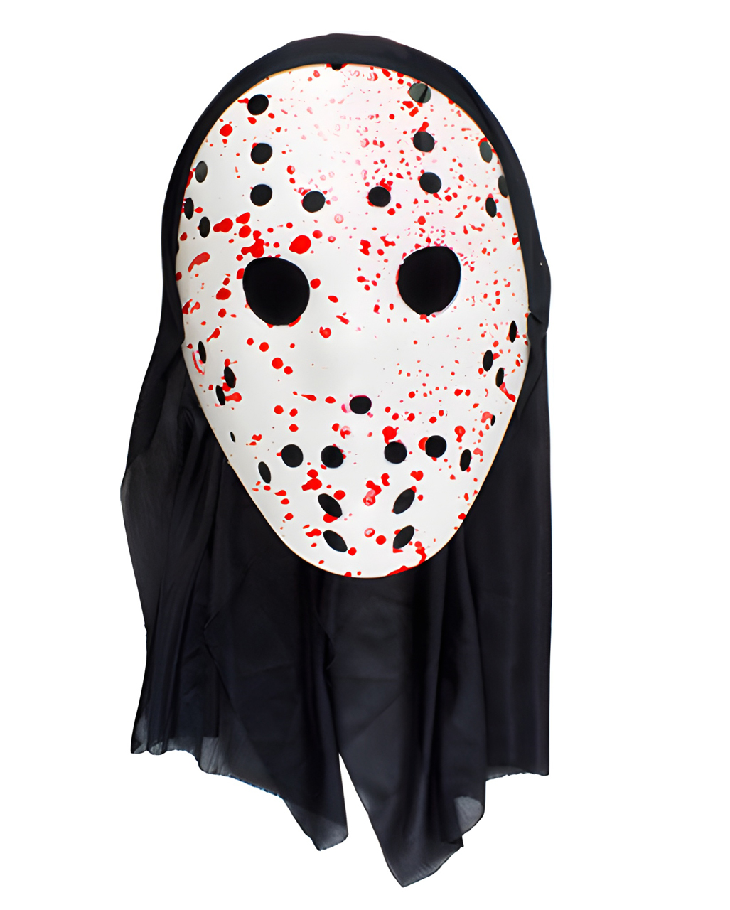 Blood Splattered Hockey Mask with Hood