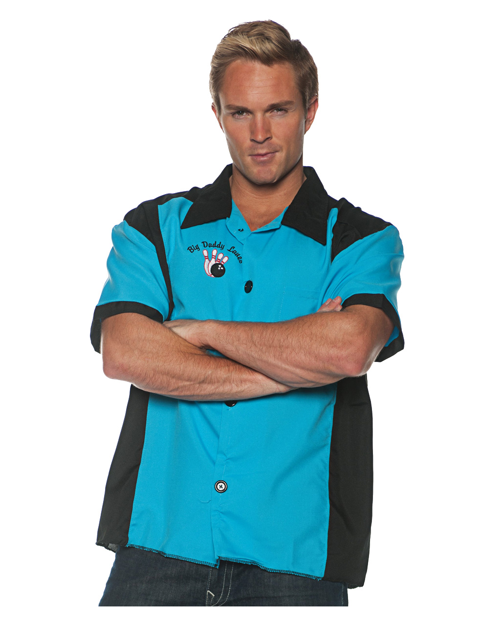Bowling costume shirt blue One Size as a sports costume | horror-shop.com