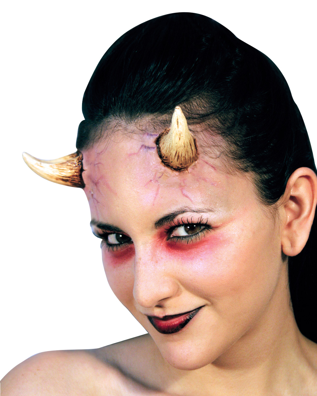 Teufelshörner Satan Teufel  Hörner Dämon Latexhörner Halloween Kostüm Schminke 
