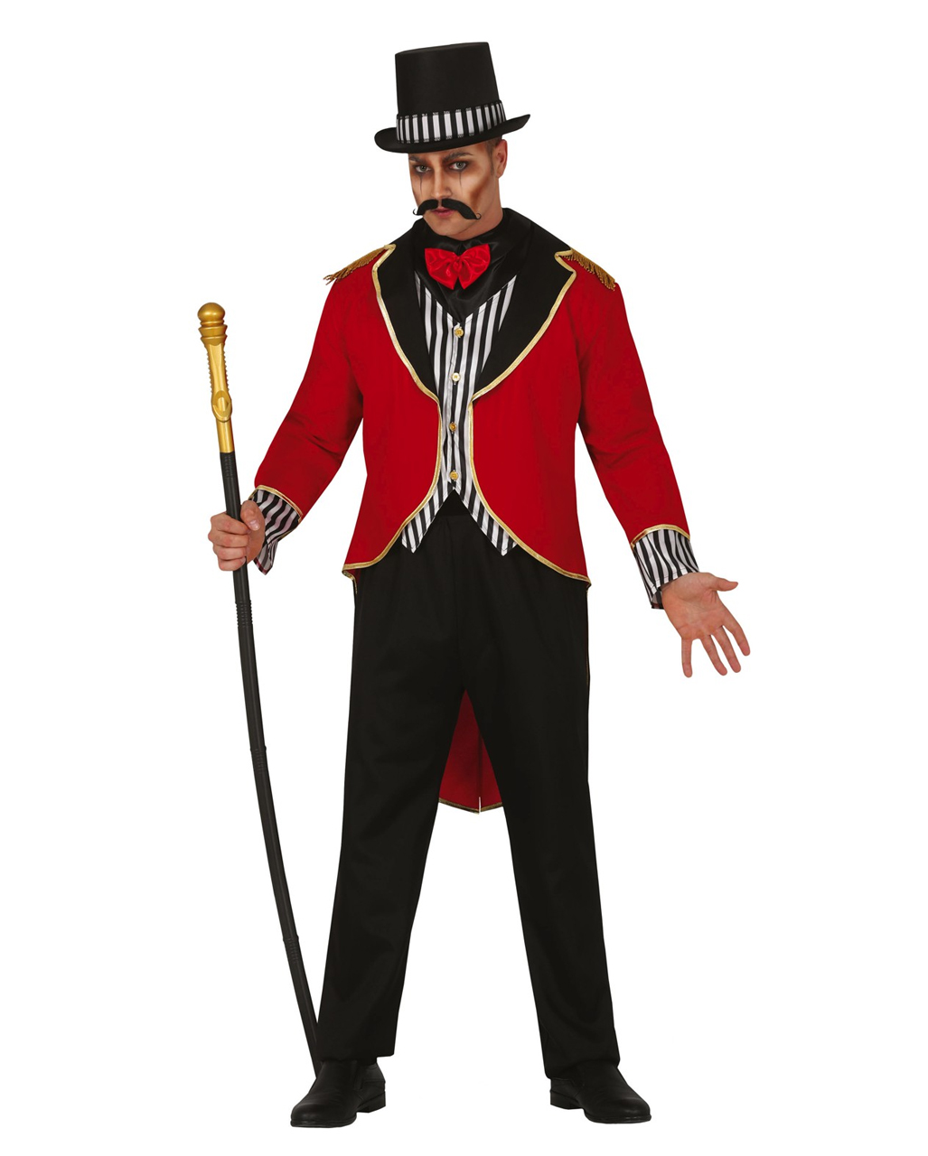 Ringmaster Costume Adult Scary Circus Creepy Halloween Fancy Dress ...