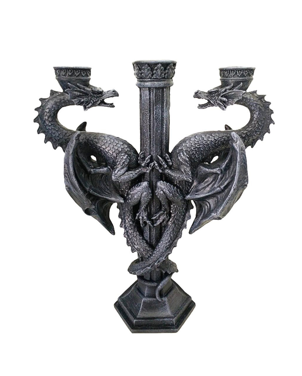 Dragon Altar Candlestick 3-armed ➤ Gothic decoration