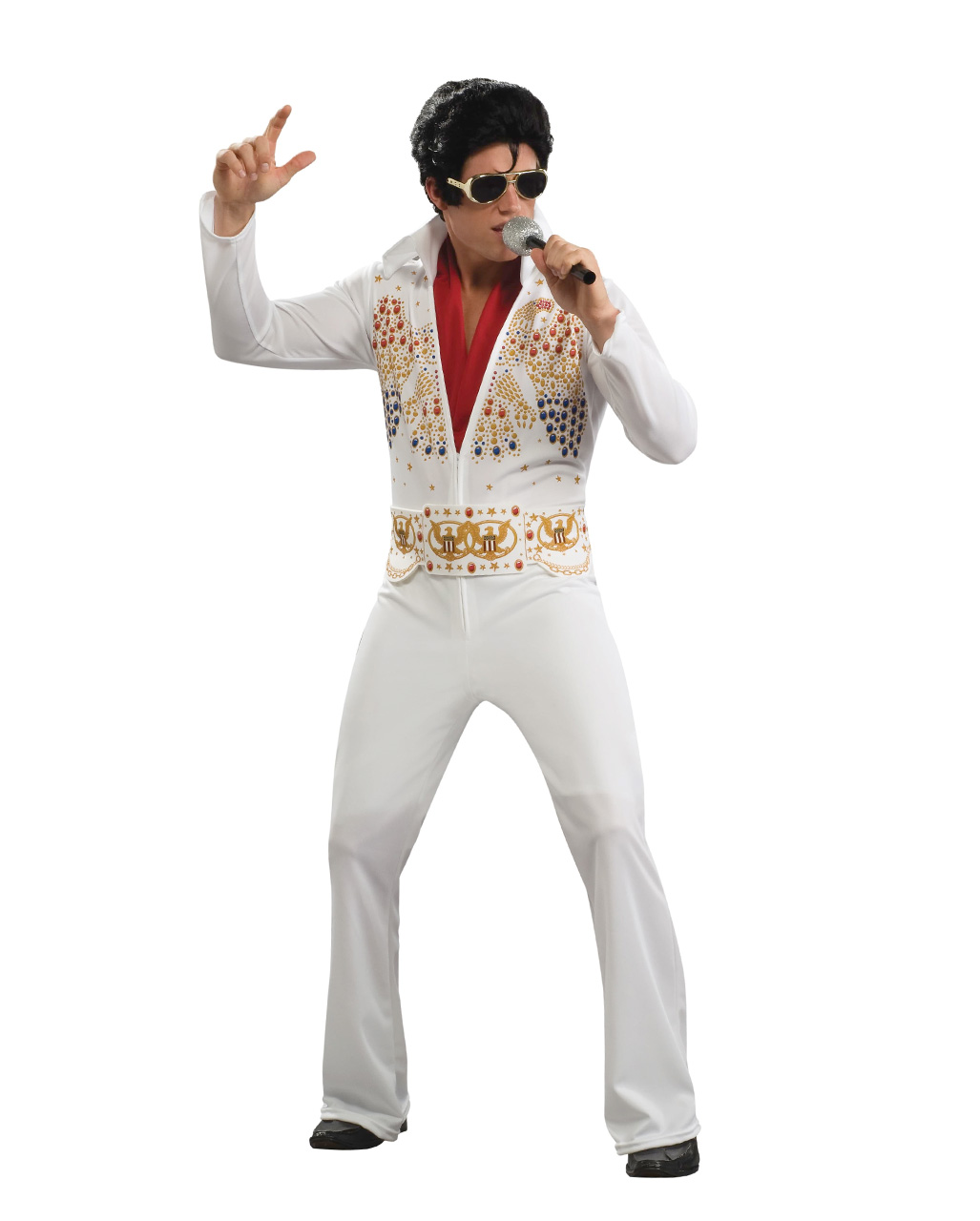 Elvis Kostüm weiß L 52/54 Elviskostüm Rockabilly Otfit Rock and Roll Starkostüm 