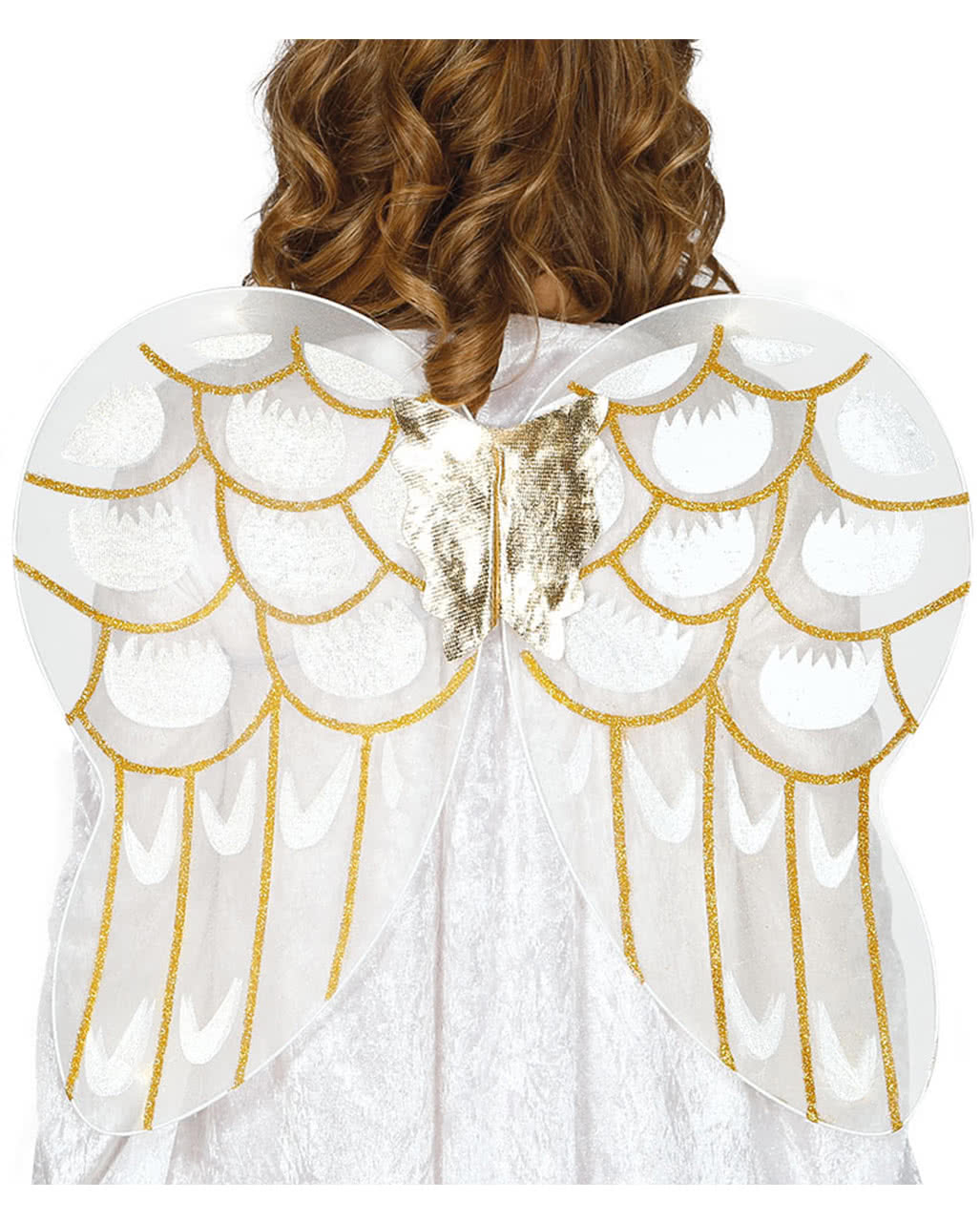 Engelsflügel Engel Flügel mit Glitzer Kostüm Mädchen weiß 