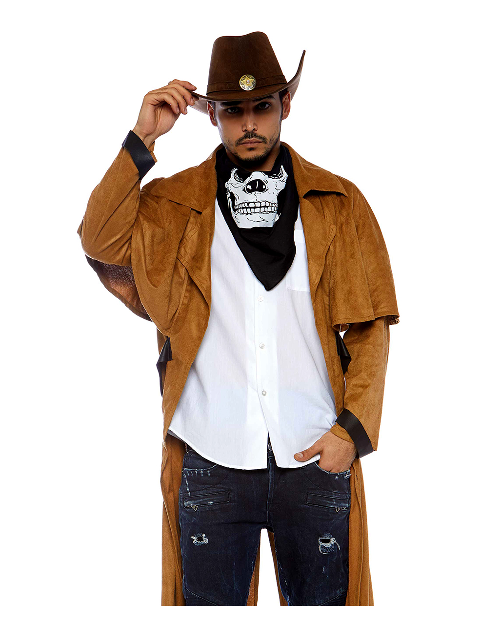 temperature embroidery Discovery Fake Suede Western Coat For Men buy here | Horror-Shop.com